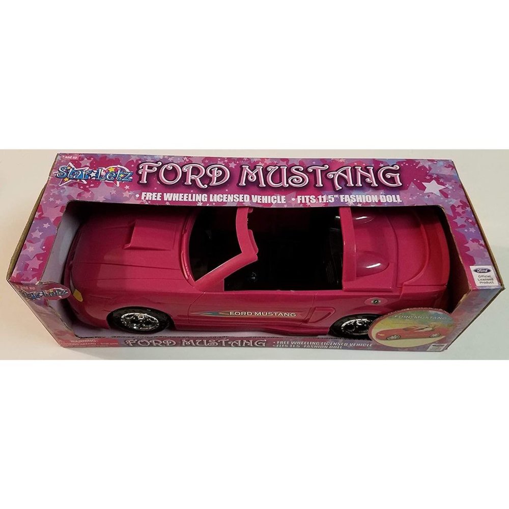 Pink Ford Mustang Free Wheeling Convertible Sports Car for Dolls 2 - Picture 4 of 7